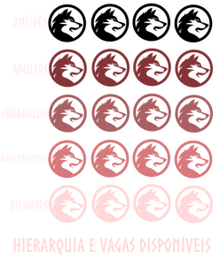 Cada símbolo não preenchido equivale a uma vaga disponível.